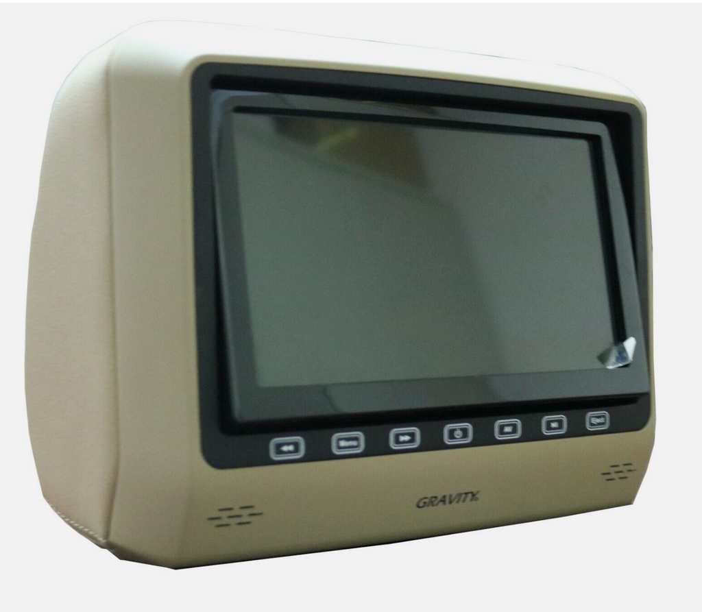 Gravity GR-8PPDV 8" Car Headrest Monitor w/ DVD USB SD FM & 300+ Games