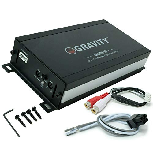Gravity GBR500.2D True 300-Watt RMS Micro Ultra Compact Digital 2-Channel Full Range Amplifier with RCA Stereo Input - Perfect for Motorcycle, RV, ATV, Car, Boat, Marine