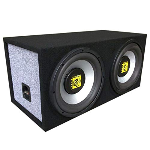 Audiotek AT-208WS Dual 8" 800 Watts Max Power Band Pass Vented Dual Sealed Vehicle Subwoofer Box Loaded with Premium Dual 4 Ohm 8 Inch Car Audio Sub Enclosure