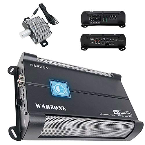 Gravity WZ1000.4 Warzone 1000W 4 Channels Class A/B Amp 2/4 Ohm Stable with Remote Sub Control