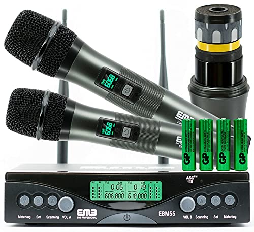 EMB EBM55 Dual UHF Wireless Handheld Microphone System