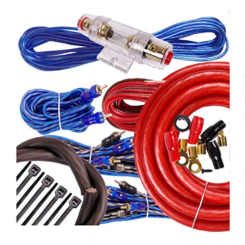 Complete 5 Channels 2500W Gravity 4 Gauge Amplifier Installation Wiring Kit Amp Pk1 4 Ga Red - for Installer and DIY Hobbyist - Perfect for Car/Truck/Motorcycle/Rv/ATV