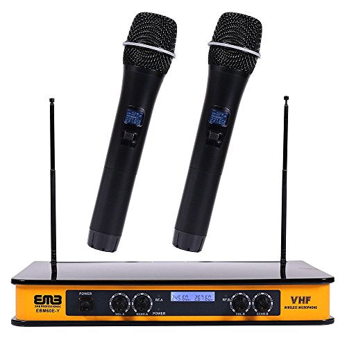 EMB EBM60E Yellow VHF Dual Wireless Handheld Microphone System