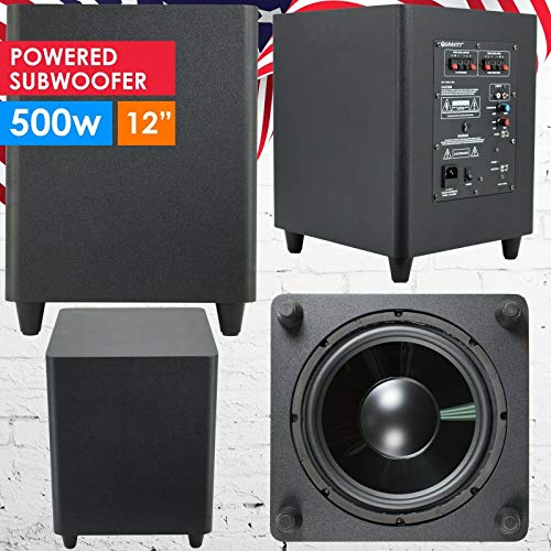 Gravity 12" Down Fire Active Powered Subwoofer Home Theater Surround Sound 500W