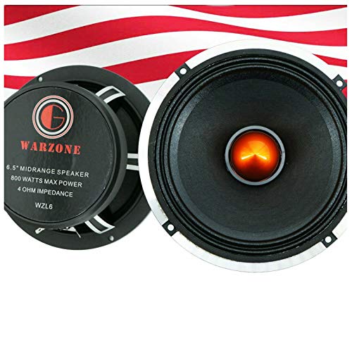 Gravity WZL6 6.5-Inch Car Audio Coaxial Speaker Midrange Bullet Loud Speaker 800Watts Peak Power 4 ohm Impedance Per Voice Coil with High Energy Magnet Composition