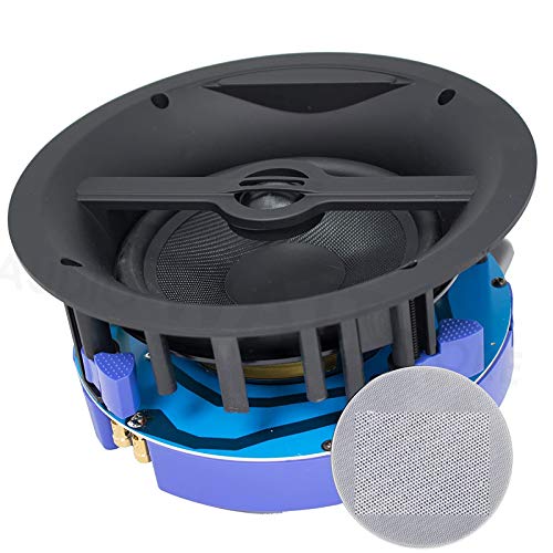 Gravity Premium SG-6HW 6.5� 200 Watts Subwoofer Flush Mount in-Wall in-Ceiling 2-Way Universal Home Speaker System with Woven Cone Silk Tweeter for Great BASS! Easy to Install Adapter