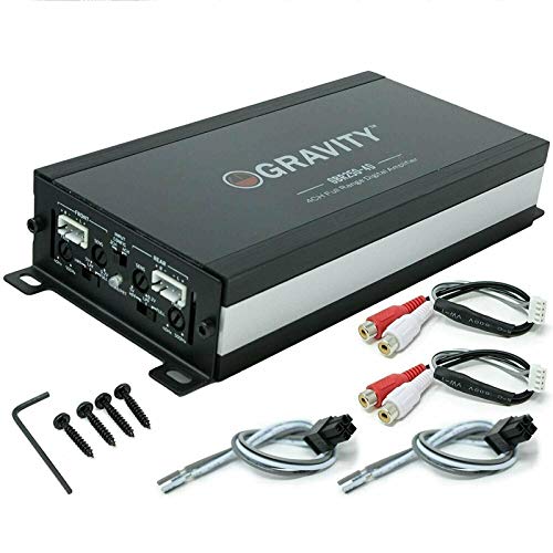 Gravity GBR250.4D True 360-Watt RMS Micro Ultra Compact Digital 4-Channel Full Range Amplifier with RCA Stereo Input - Perfect for Motorcycle, RV, ATV, Car, Boat, Marine