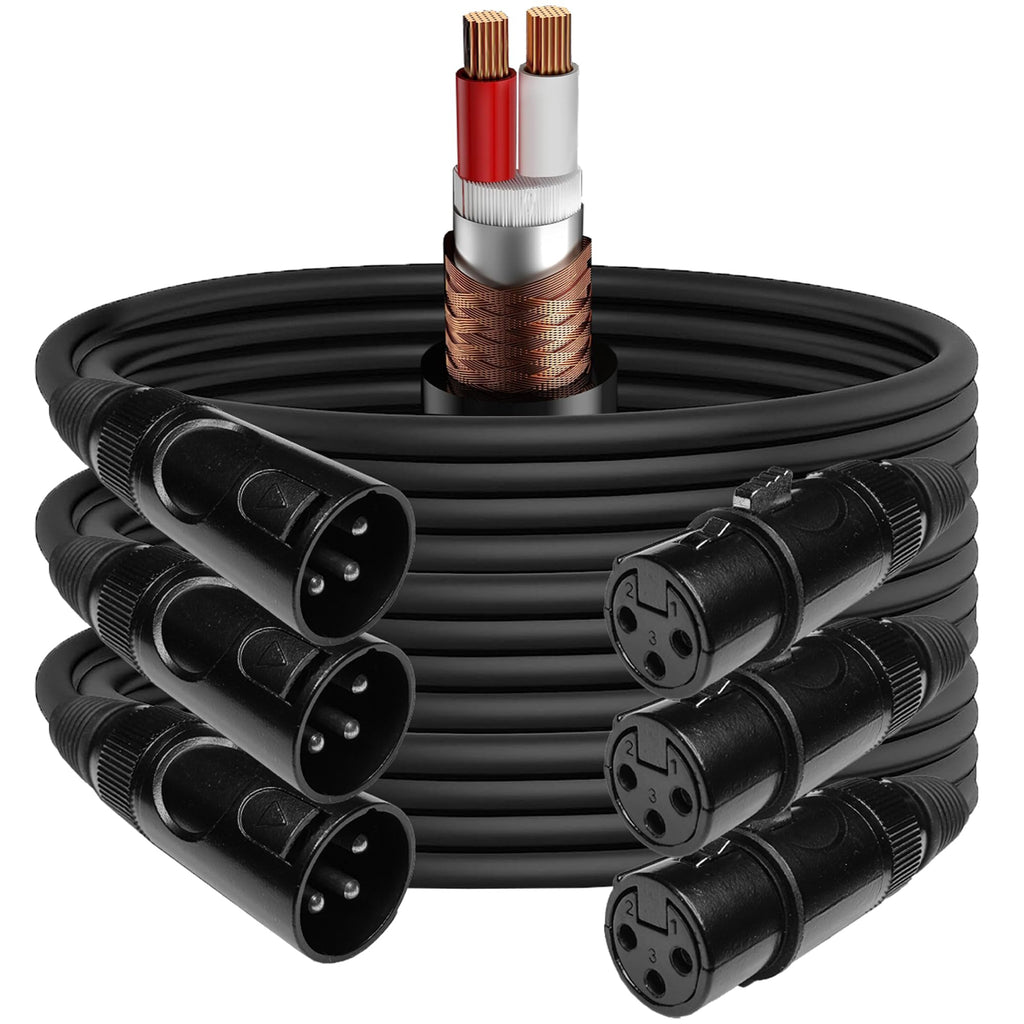 EMB WXRC25 3-Pack Pro 16AWG 8mm 25 Feet XLR Cable