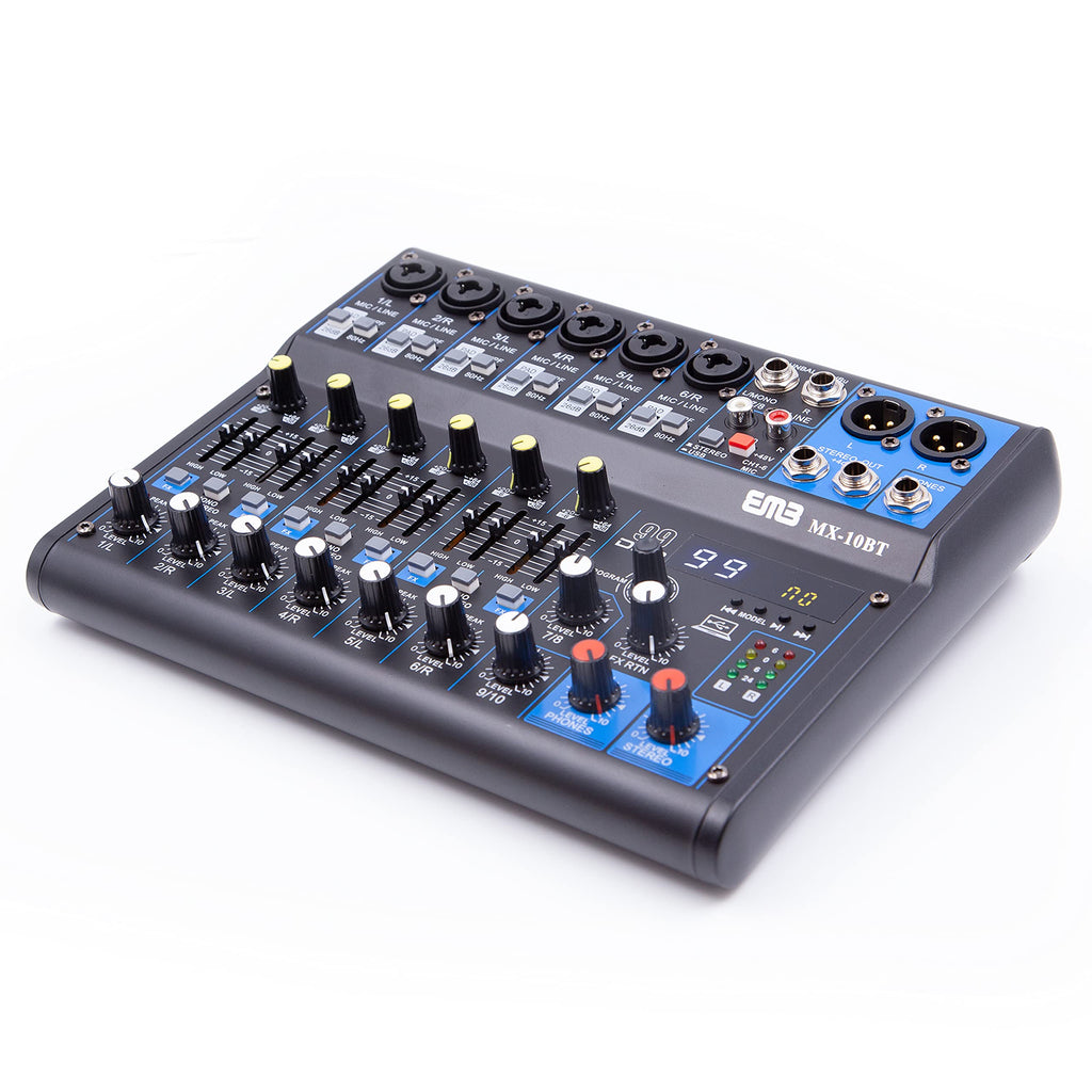 EMB MX10BT 99 DSP 10-Channel Audio Mixer